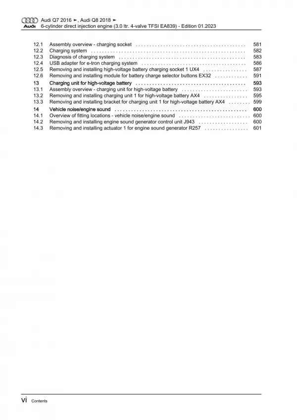 Audi Q8 type 4M from 2018 6-cyl. petrol engines 340-462 hp repair manual eBook