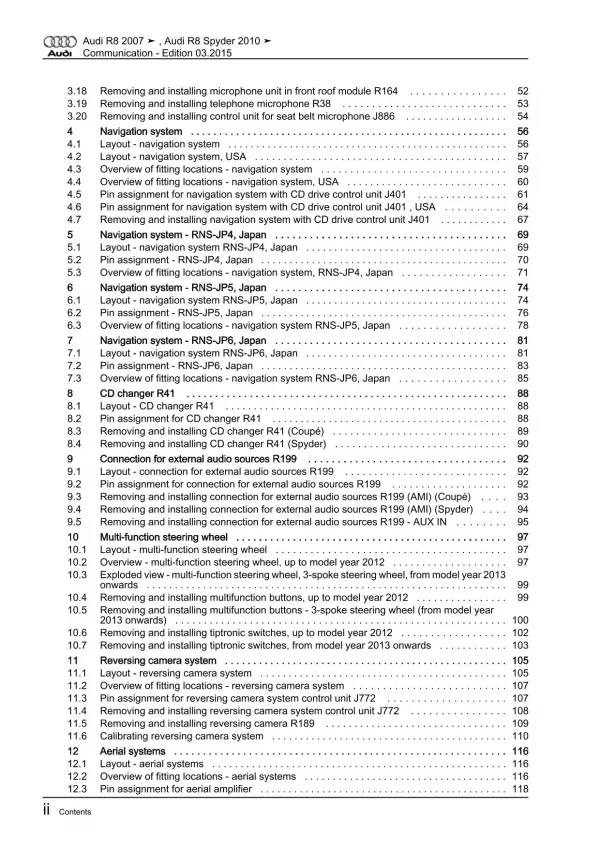 Audi R8 42 2006-2015 communication radio navigation repair workshop manual eBook