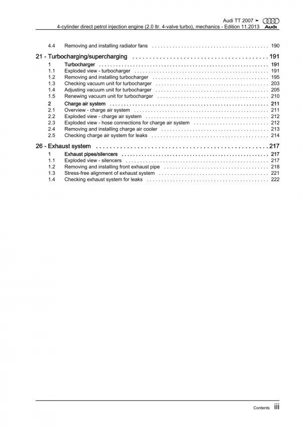 Audi TT type 8J 2006-2014 petrol engine mechanics 200 hp repair manual eBook