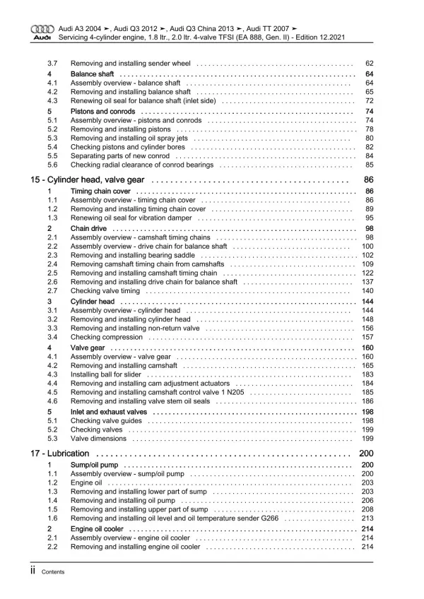 Audi TT 8J 2006-2014 servicing petrol engines 160-211 hp repair manual eBook