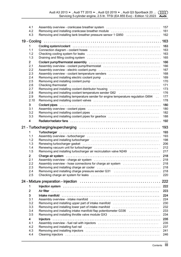 Audi TT FV 2014-2023 servicing petrol engines 400-407 hp repair manual eBook