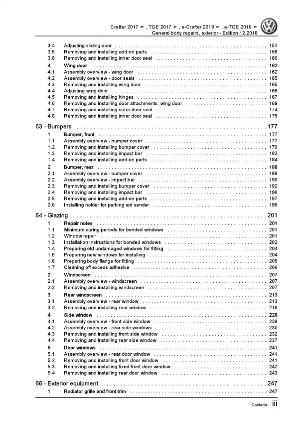 MAN eTGE UX from 2018 general body repairs exterior repair workshop manual pdf