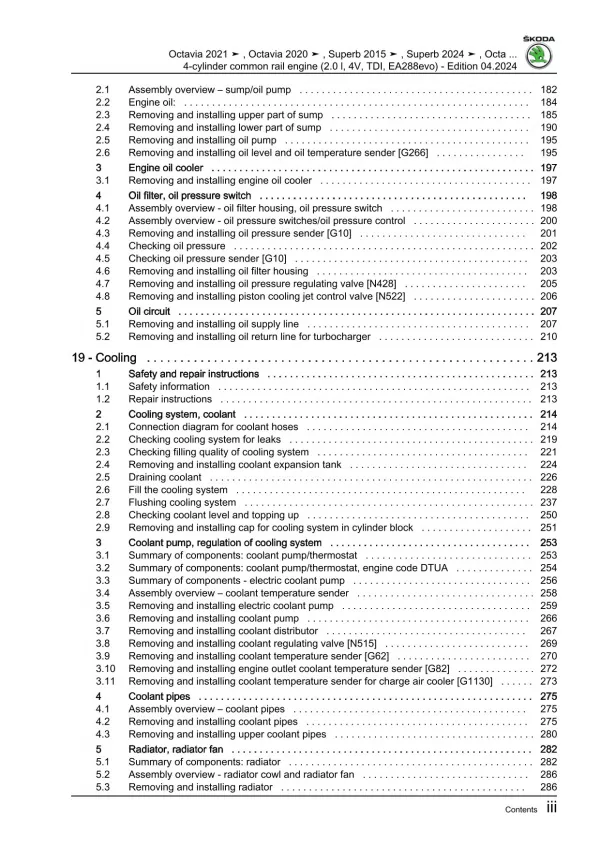 Skoda Karoq NU from 2017 4-cyl. diesel engines 116-200 hp repair manual eBook