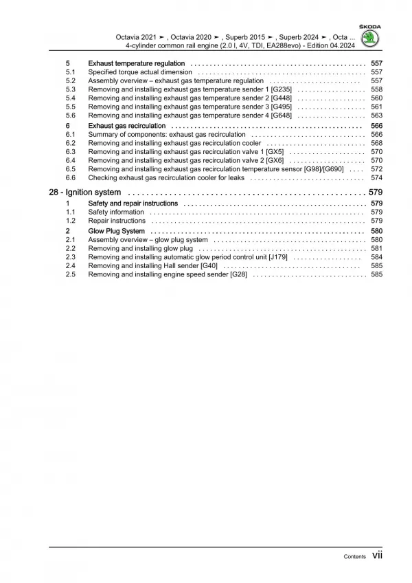 Skoda Karoq NU from 2017 4-cyl. diesel engines 116-200 hp repair manual eBook