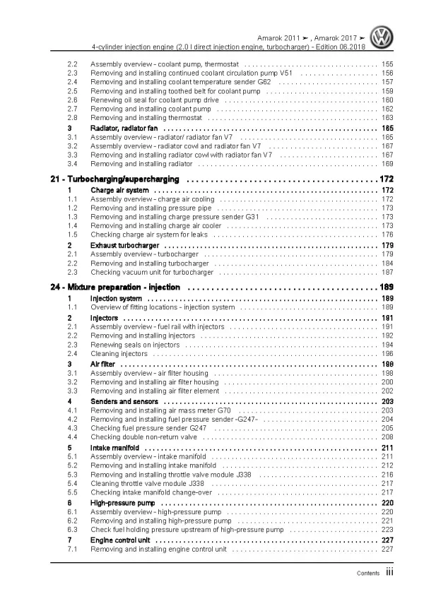 VW Amarok type 2H 2010-2016 4-cyl. 2.0l petrol engines 160 hp repair manual pdf