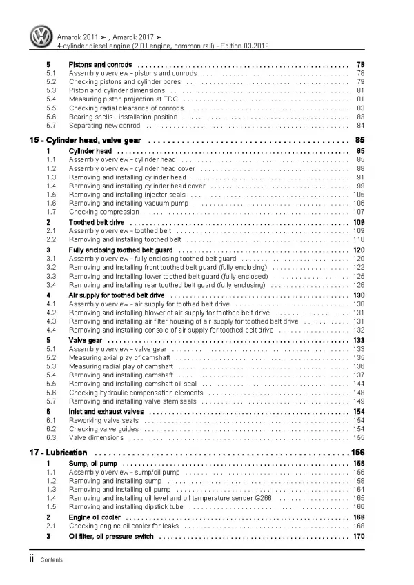 VW Amarok type 2H 2010-2016 4-cyl. diesel engines 2.0l repair manual pdf ebook