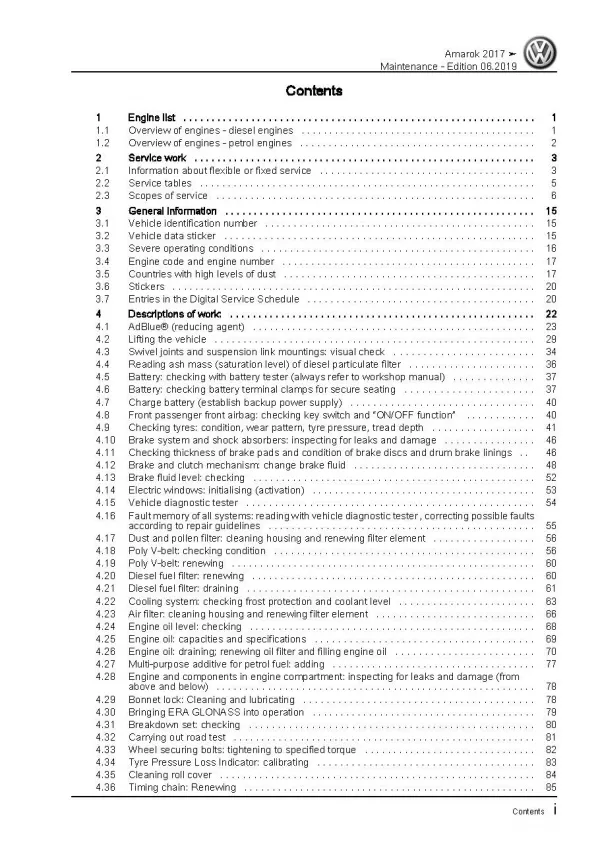 VW Amarok type S6 S7 from 2016 maintenance repair workshop manual pdf file ebook