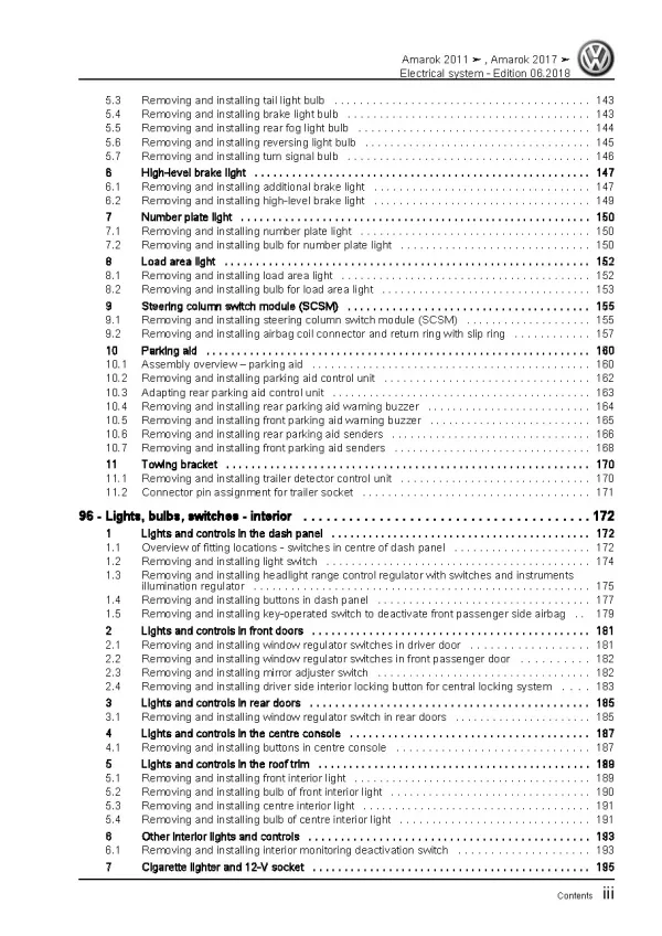 VW Amarok type S6 S7 from 2016 electrical system repair workshop manual pdf