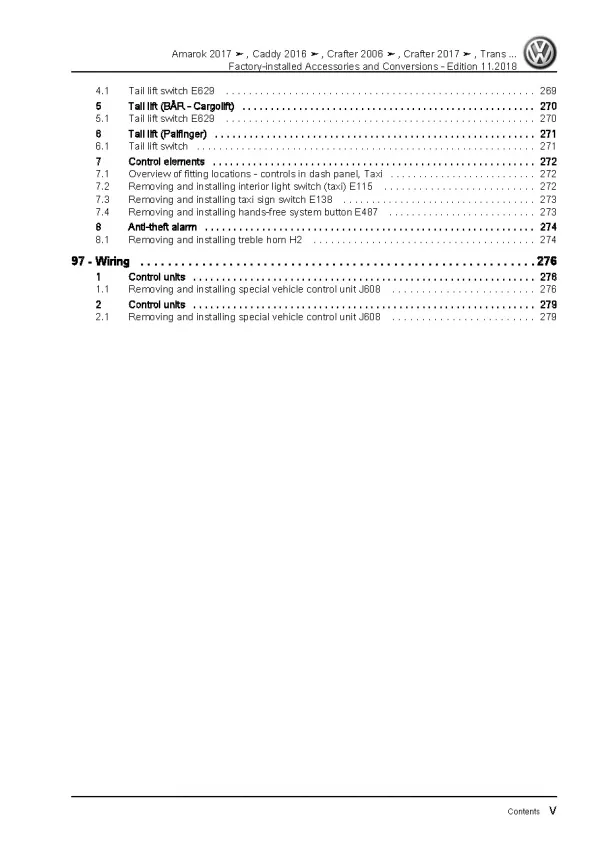 VW Amarok type S6 S7 from 2016 factory installed accessories and conversions pdf