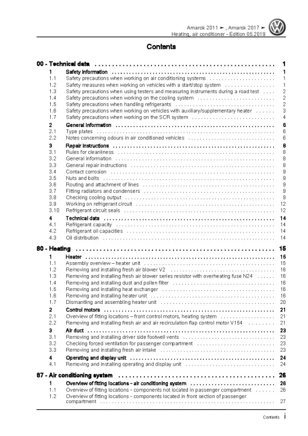 VW Amarok type S6 S7 from 2016 heating air conditioner workshop manual pdf ebook