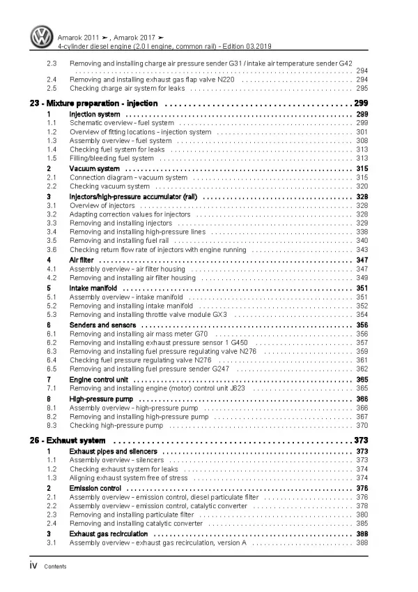 VW Amarok S6 S7 from 2016 4-cyl. diesel engines 2.0l repair workshop manual pdf