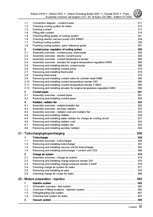VW Arteon 3H (17-20) 4-cyl. diesel engines 2.0l repair workshop manual pdf ebook