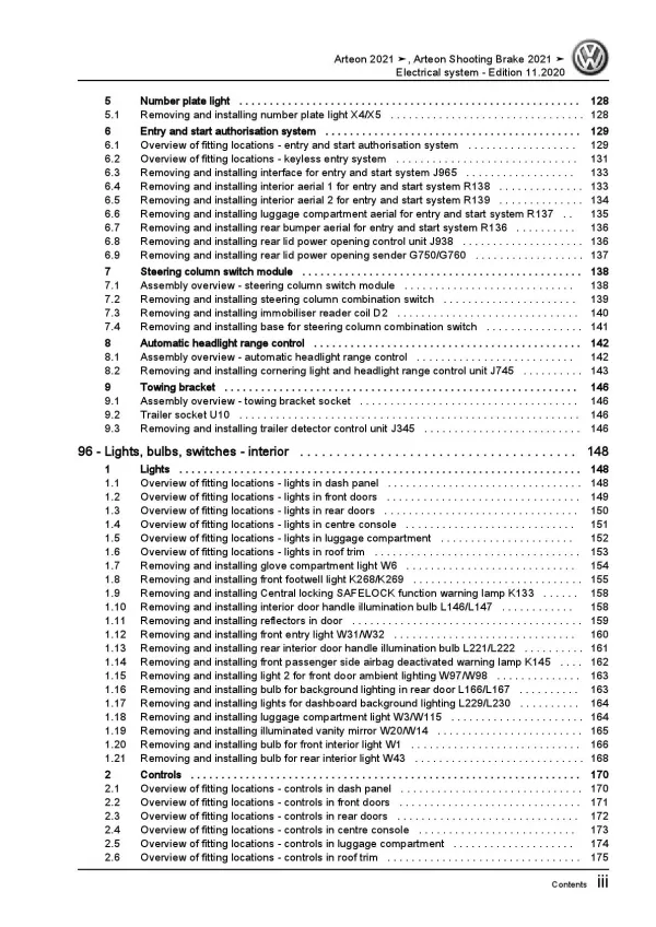 VW Arteon type 3H from 2020 electrical system repair workshop manual pdf ebook