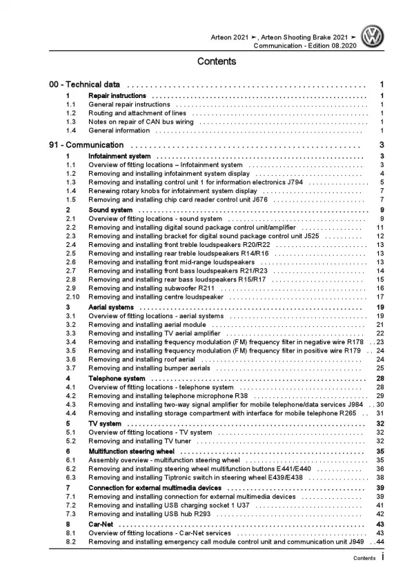 VW Arteon 3H from 2020 communication radio navigation repair workshop manual pdf
