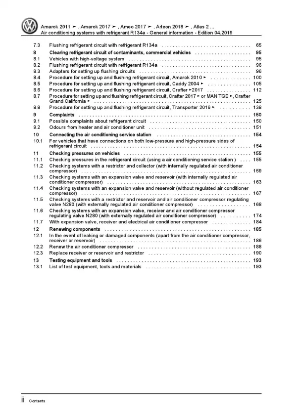 VW Bora 1J (98-06) air conditioning systems refrigerant R134a repair manual pdf