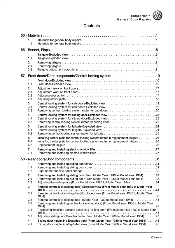 VW Transporter T3 1979-1992 general body repairs interior exterior repair eBook