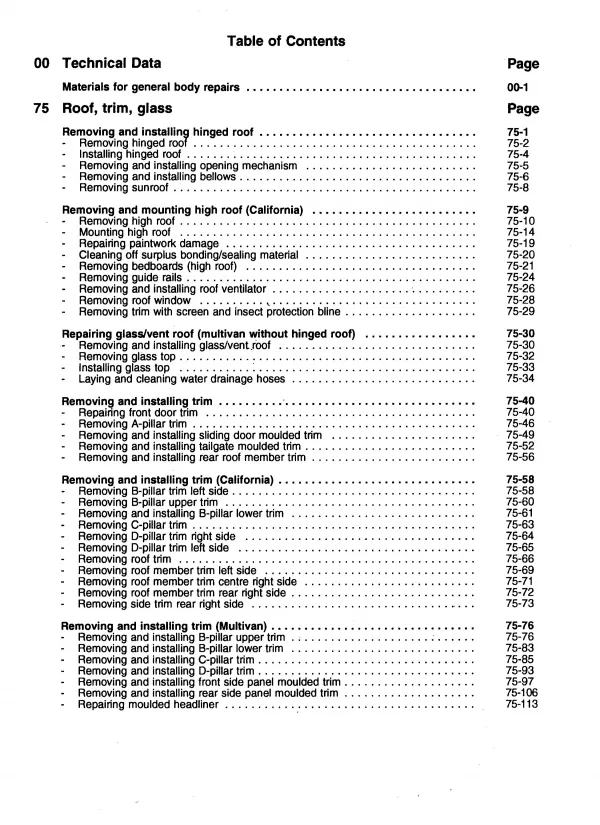 VW Bus T4 1990-2003 general body repairs california multivan guide manual eBook