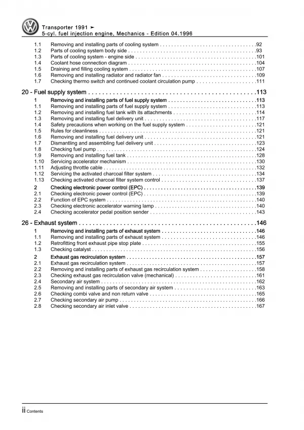 VW Bus T4 (90-03) 5-cyl. injection engine mechanics 110/115 hp workshop eBook