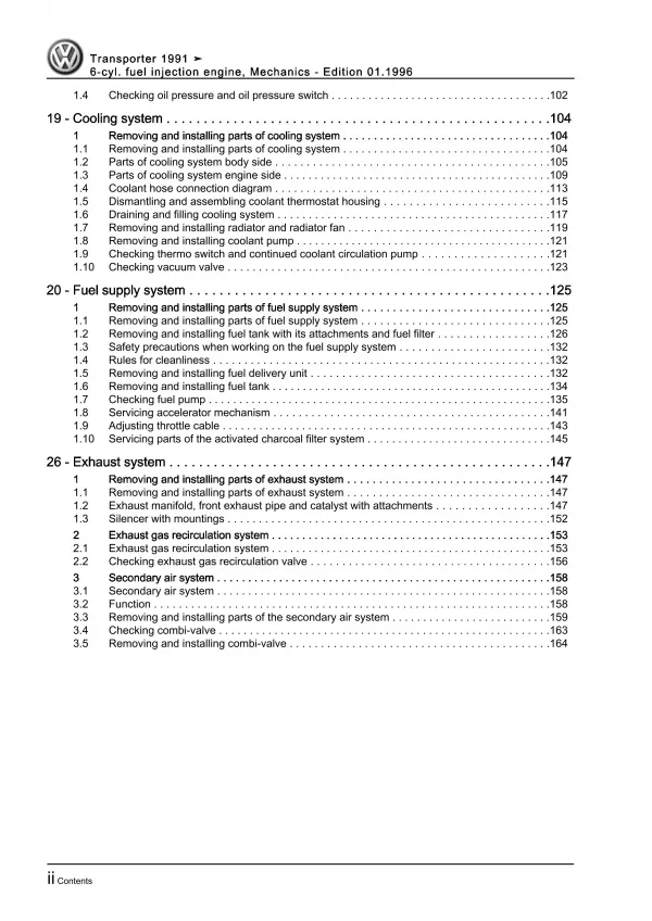 VW Bus T4 (90-03) 6-cyl. injection engine mechanics 140 hp repair workshop eBook