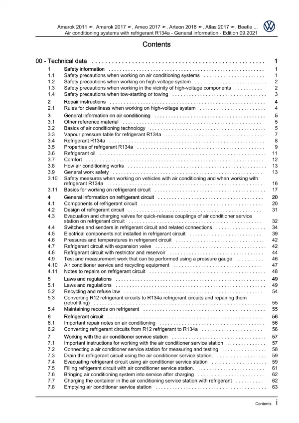 VW Bus T4 (96-03) air conditioning system refrigerant R134a repair manual eBook