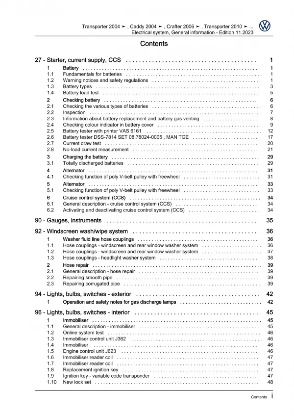 VW Bus T6.1 (19-21) electrical system general information repair workshop eBook