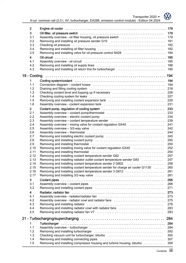 VW Bus T6.1 2019-2021 4-cyl. 2.0l diesel engines 90-204 hp repair workshop eBook