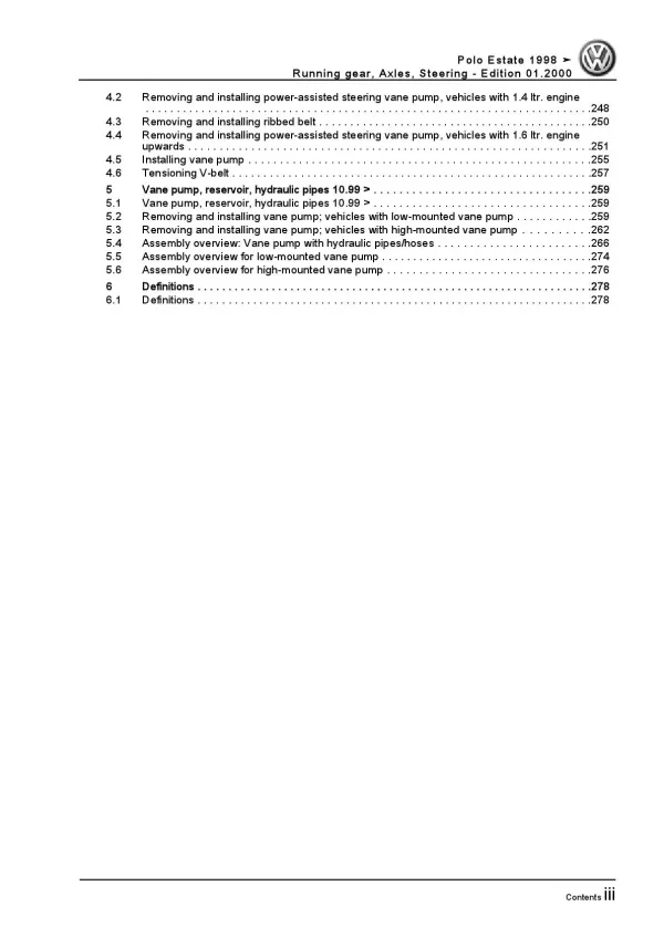 VW Caddy 9K 1995-2003 running gear axles steering repair workshop manual pdf