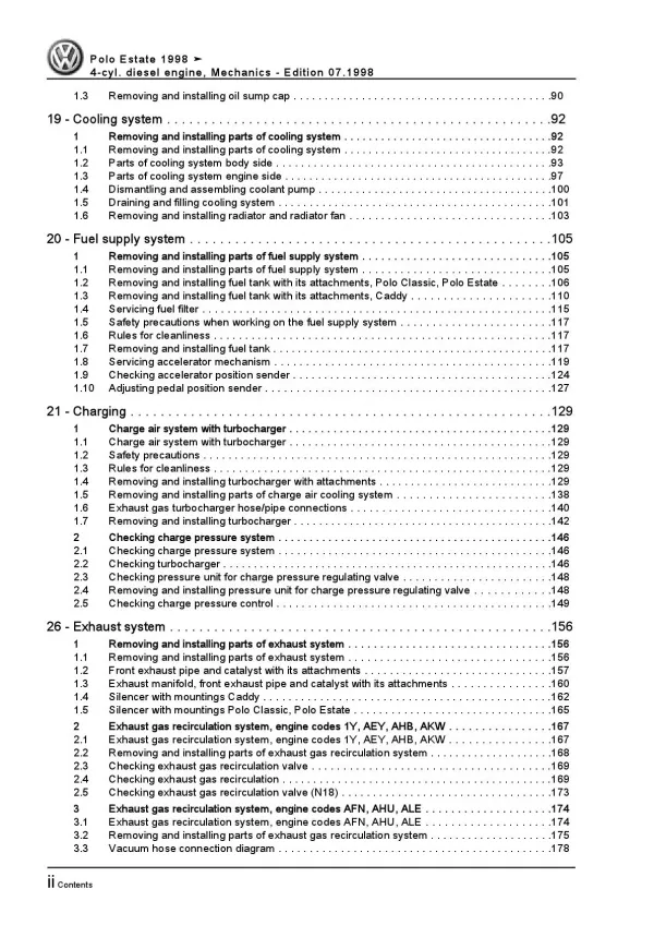 VW Caddy 9K 1999-2003 4-cyl. diesel engine mechanics 57-110 hp repair manual pdf