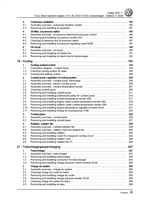 VW Caddy SB (20>) 4-cyl. 1.5l petrol engines 115 hp repair workshop manual pdf