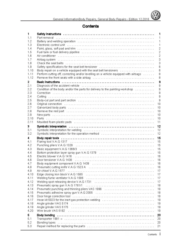 VW Corrado 1988-1995 general information body repairs workshop manual pdf