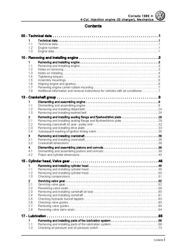 VW Corrado (88-95) 4-cyl 1.8l 160 hp injection engine workshop repair manual pdf