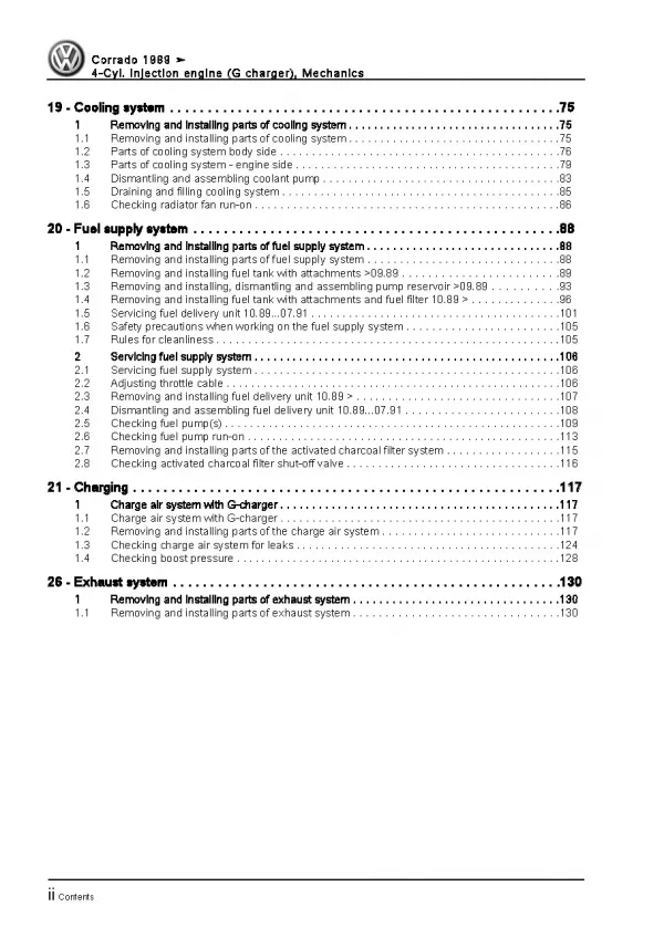 VW Corrado (88-95) 4-cyl 1.8l 160 hp injection engine workshop repair manual pdf