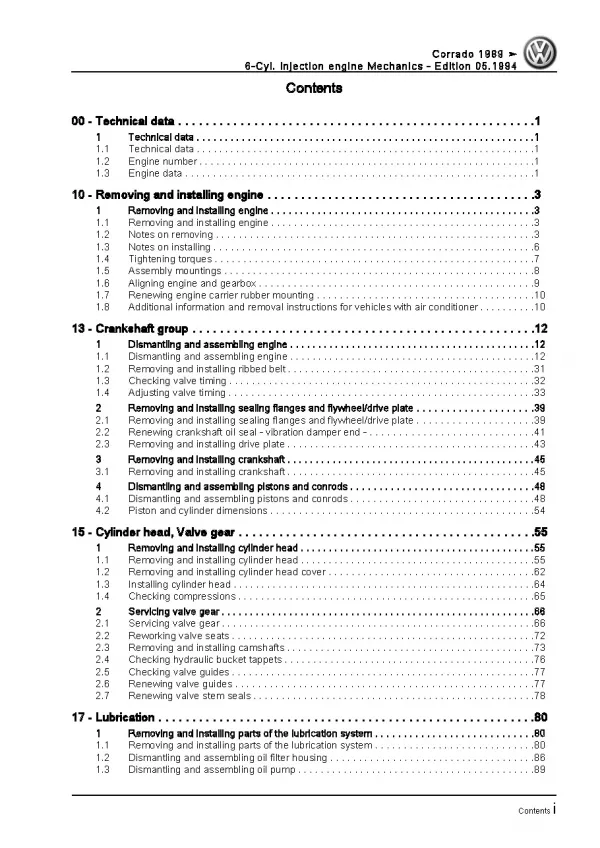 VW Corrado 1988-1995 6-cyl 2.8l injection engine workshop repair manual pdf