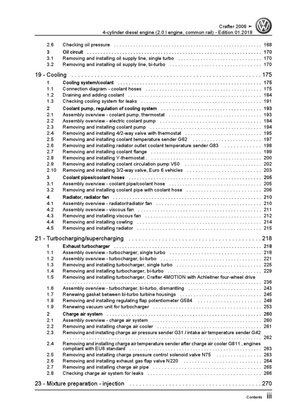 VW Crafter 2E 2006-2016 4-cyl. diesel engines 2.0l repair workshop manual pdf