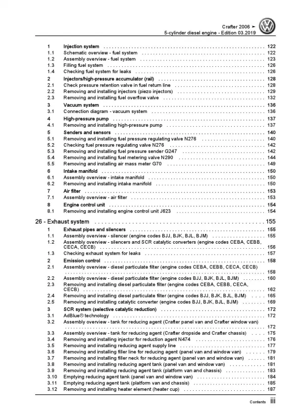 VW Crafter 2E 2006-2016 4-cyl. diesel engines 2.5l repair workshop manual pdf