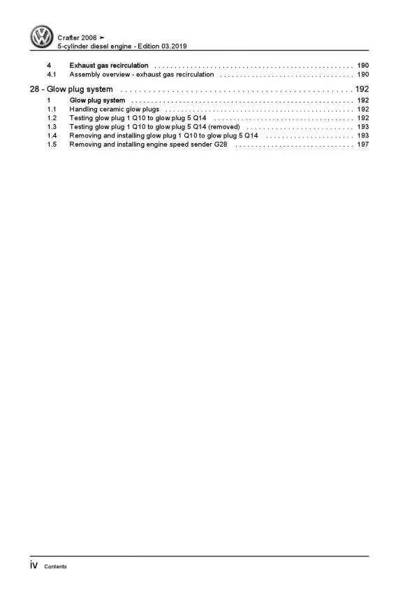 VW Crafter 2E 2006-2016 4-cyl. diesel engines 2.5l repair workshop manual pdf