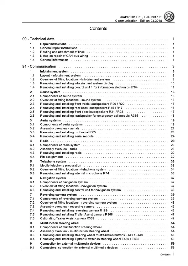 VW Crafter SY (17>) communication radio navigation repair workshop manual pdf