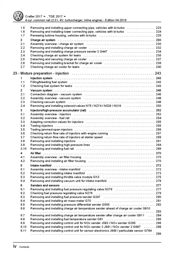 VW Crafter SY from 2017 4-cyl. 2.0l diesel engines repair workshop manual pdf