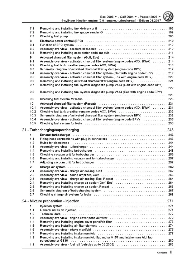 VW EOS type 1F 2006-2015 4-cyl. 2.0l petrol engines 200 hp repair manual pdf 