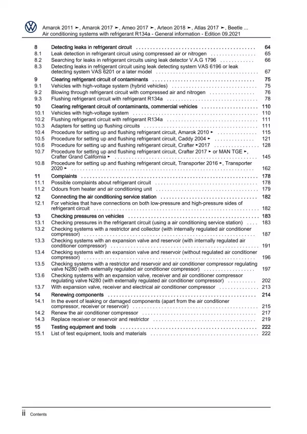 VW eUp! BL1 2013-2016 air conditioning systems refrigerant R134a manual pdf