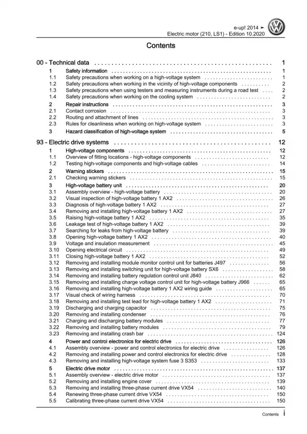 VW eUp! type BL1 2013-2016 electric drive 82 hp repair workshop manual pdf ebook