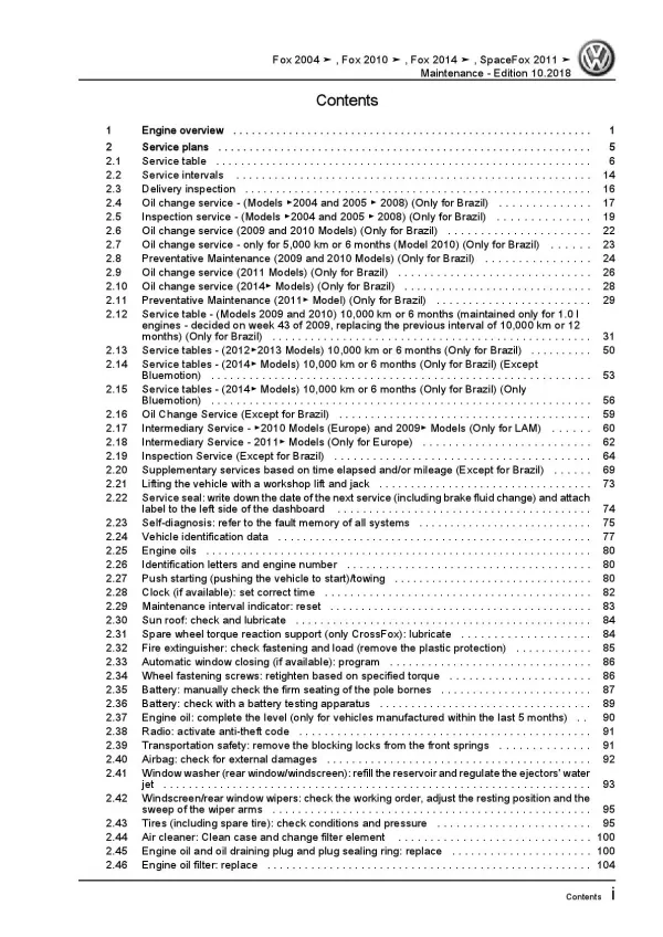 VW Fox type 5Z from 2003 maintenance repair workshop manual pdf ebook