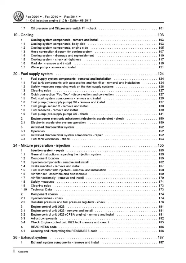 VW Fox type 5Z from 2003 4-cyl. petrol engines 1.0l repair workshop manual pdf