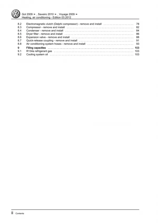 VW Gol 3 5U1 2008-2012 heating air conditioning system repair workshop pdf eBook