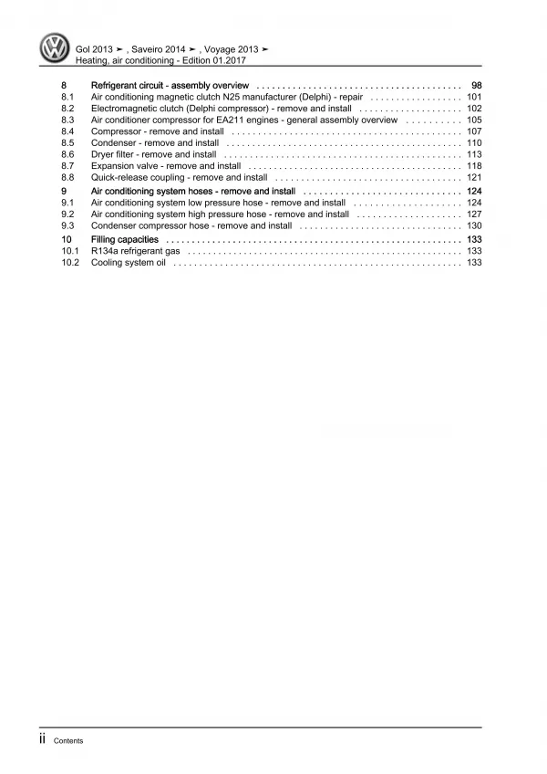 VW Gol 3 5U3 2012-2017 heating air conditioning system repair workshop pdf eBook