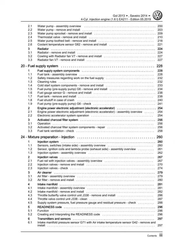 VW Gol 3 5U3 (12-17) 4-cyl. 1.6l petrol engines 110-120 hp repair workshop eBook