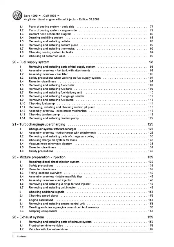 VW Golf 4 1J 1997-2006 4-cyl. diesel engines 1.9l repair workshop manual pdf