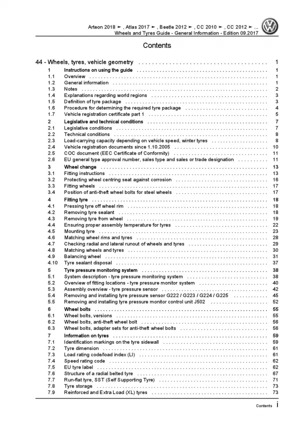 VW e-Golf 7 BE1 BE2 (14-20) wheels tyres general info repair workshop manual pdf