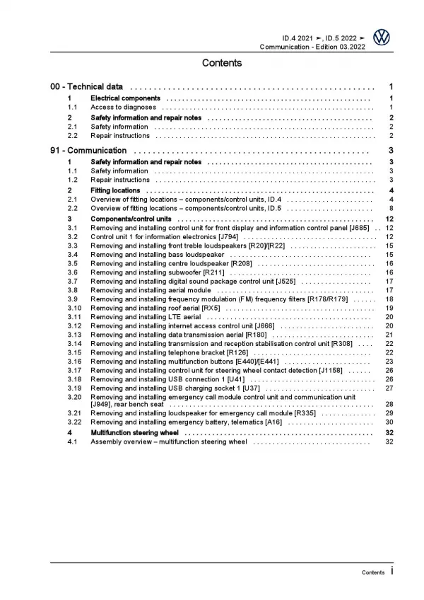 VW ID.4 E21 from 2020 communication radio navigation repair workshop manual pdf