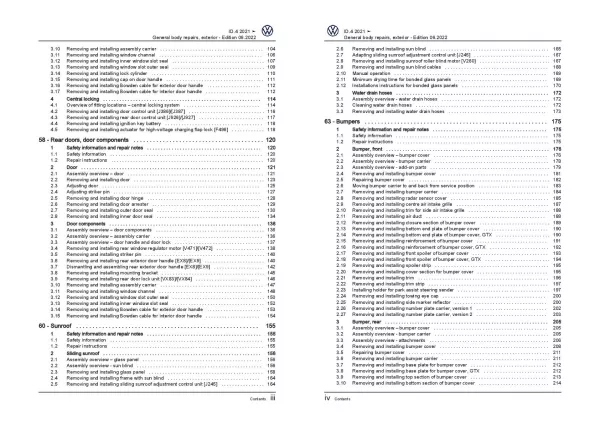 VW ID.4 E21 from 2020 general body repairs exterior repair workshop manual pdf